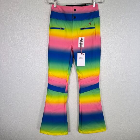Perfect Moment Pants Womens XS Aurora High Waist Flare Ombre Rainbow Ski Snow